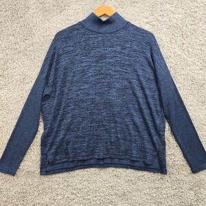 Rag & Bone Amelie Cutout Back Top‎ Womens Large Blue Soft Minimal Knit Pullover